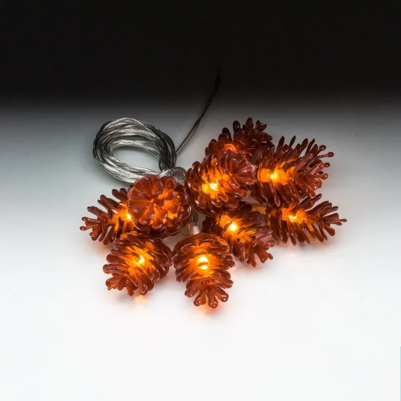 abbott 10l pinecone lightstring premium holiday decor