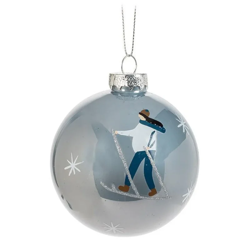 abbott cross country skier ball ornament for holiday decor