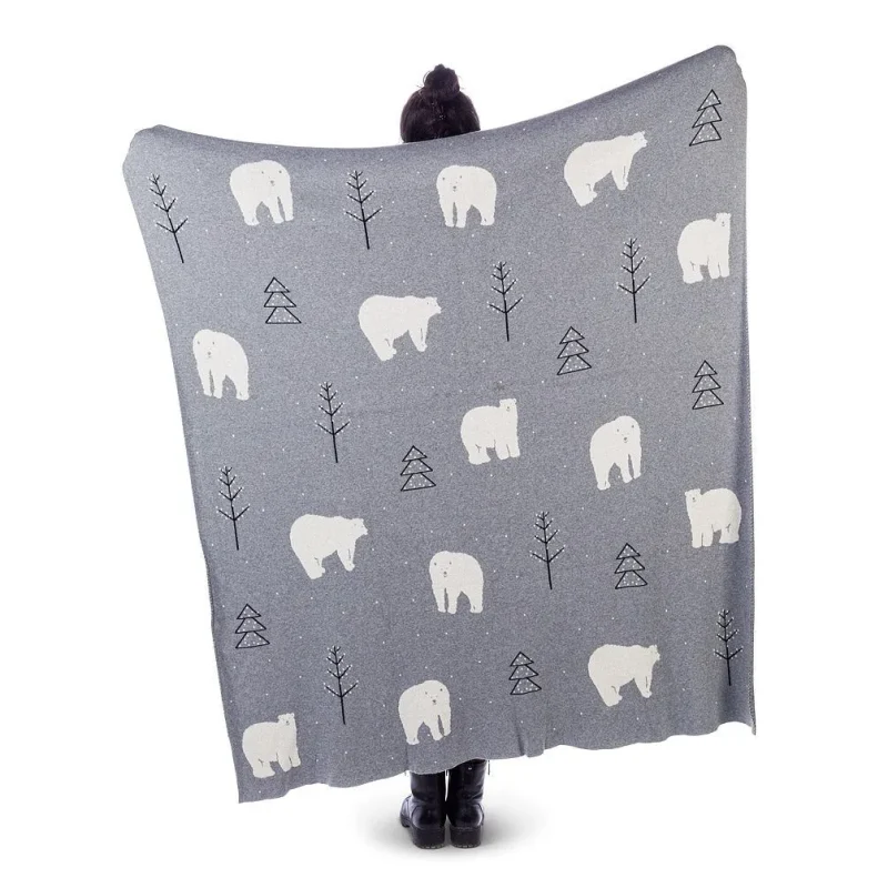 abbott polar bear tree throw blanket