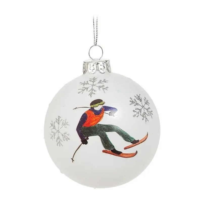 abbott racing skier ball ornament