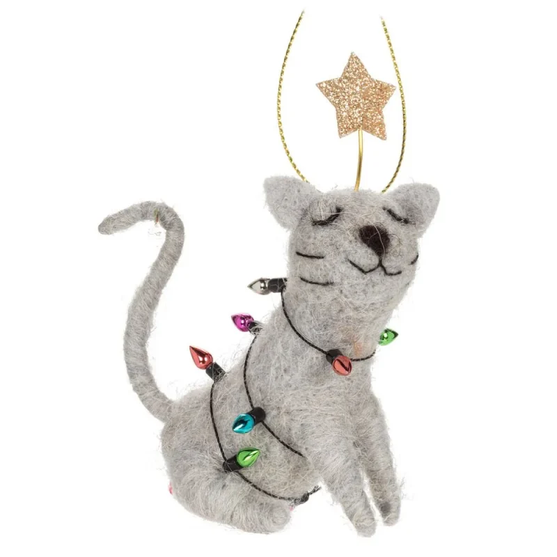 abbott sitting cat led ornament holiday decor