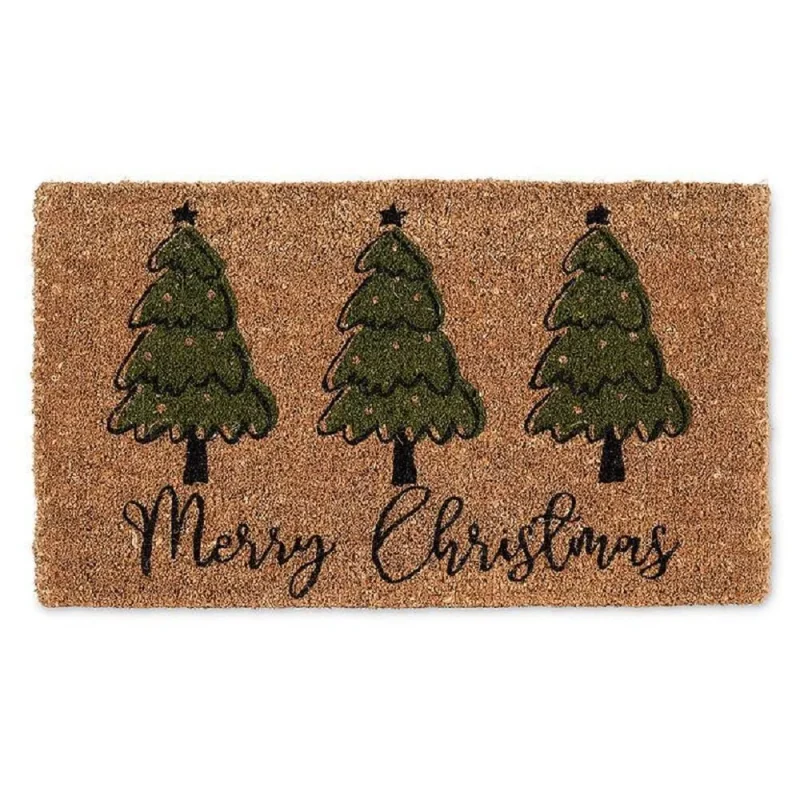 abbott tree trio christmas doormat festive holiday welcome mat