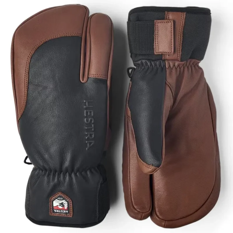 hestra topo 3 finger leather gloves