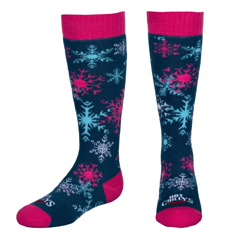 hot chilly s snowflake mid volume youth socks keep warm and stylish