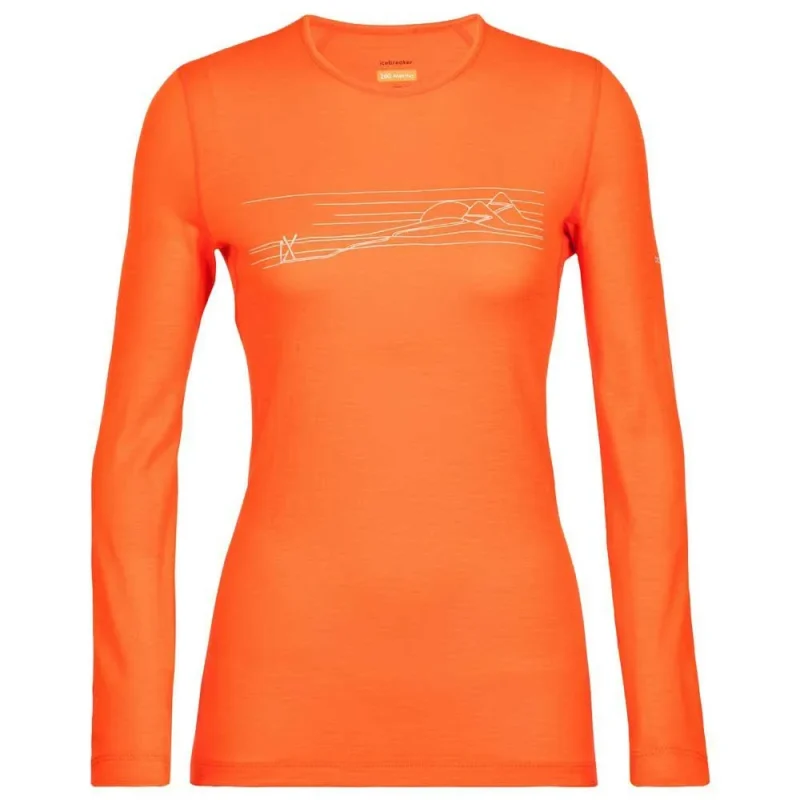 icebreaker 200 oasis women s ls ski stripes crewe