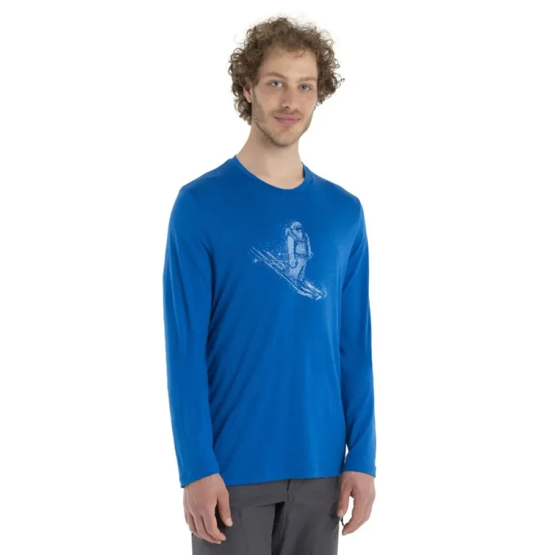 icebreaker men s yeti tech lite ii long sleeve ski tee