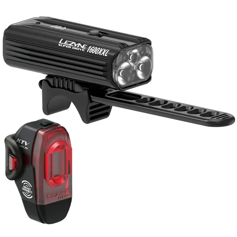 lezyne super drive 1600xxl smart light set ktv pro black