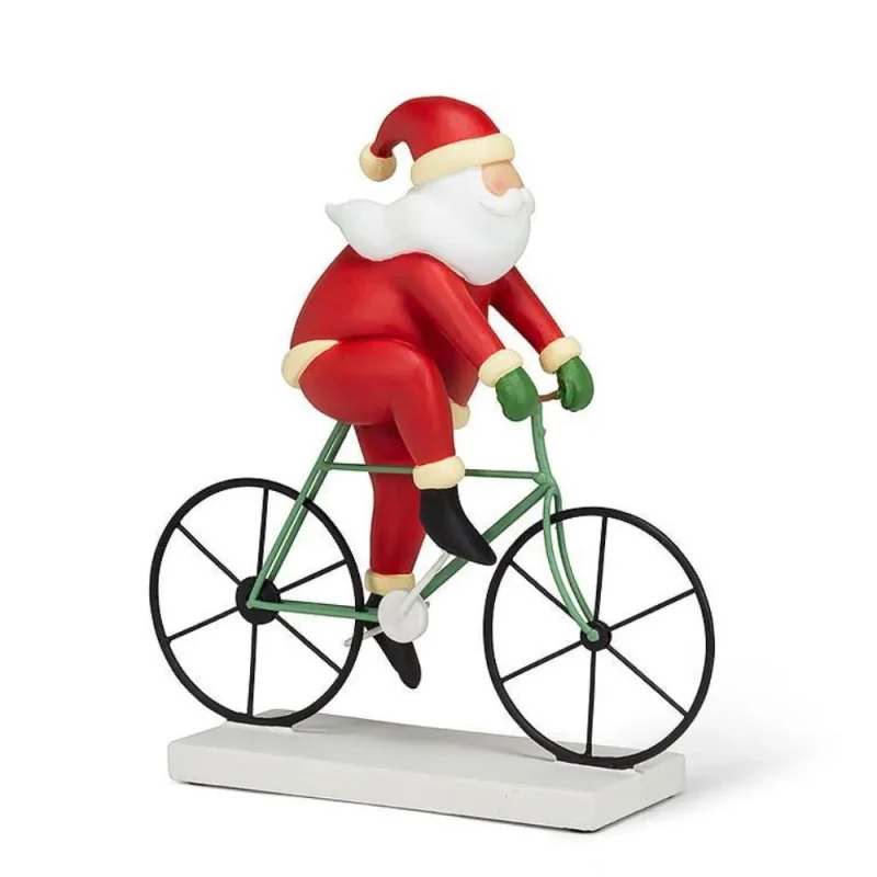 modern santa on bike statue abbott