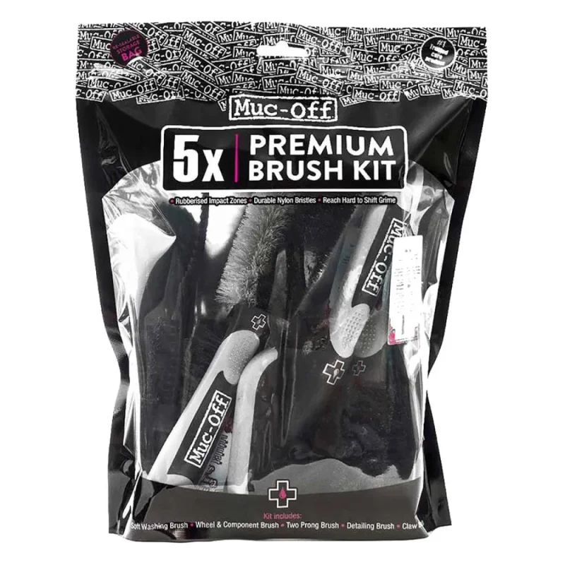 muc off 5 piece bike cleaning brush set