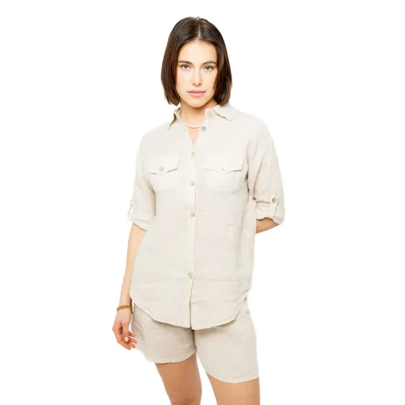 pistache women s double pocket blouse 2024 trend