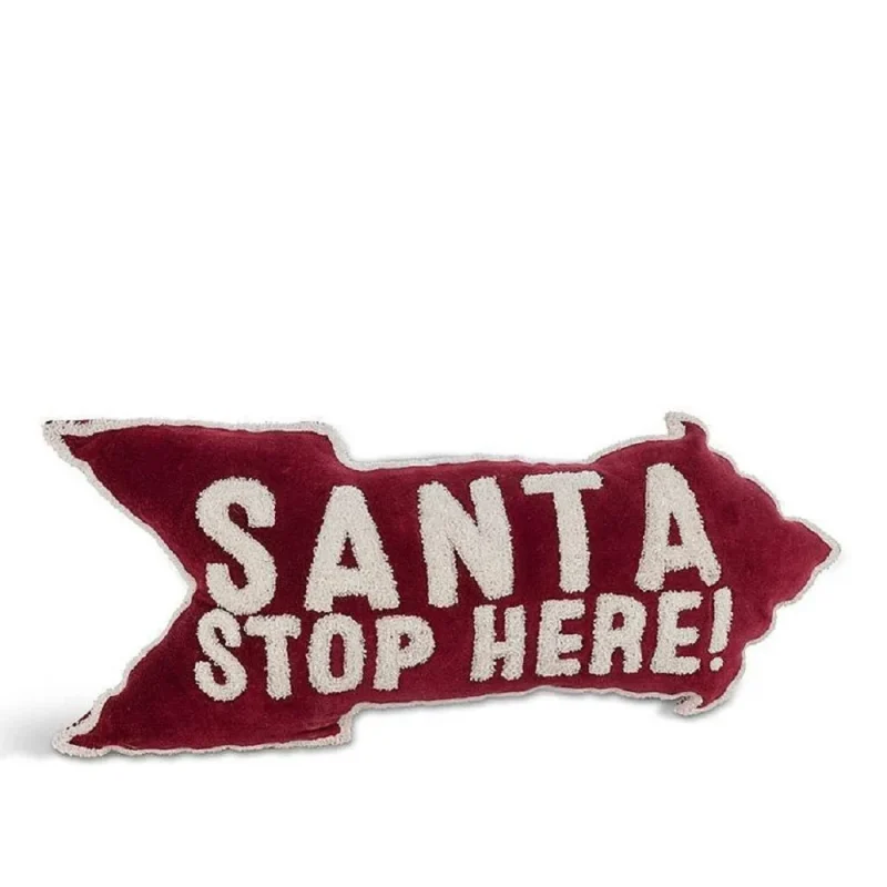 santa stop here arrow pillow abbott design