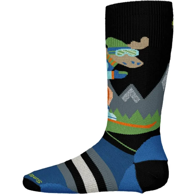 smartwool kids wintersport sock full cushion moose design